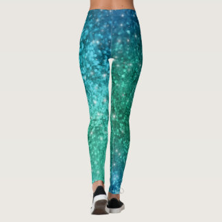 Leggings Polainas de la sirena del purpurina de la chispa -