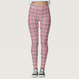 Leggings Polainas de la tela escocesa del rosa de la