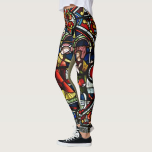 Leggings Polainas de la ventana de la iglesia del vitral