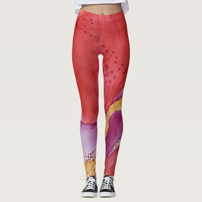 Leggings Polainas de la yoga del escarlata de CALactive (Anverso)