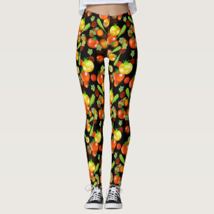 Leggings Polainas de las verduras del jardín del tomate y