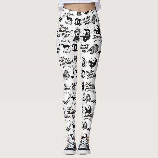 Leggings Polainas de los amantes del Dachshund (Anverso)