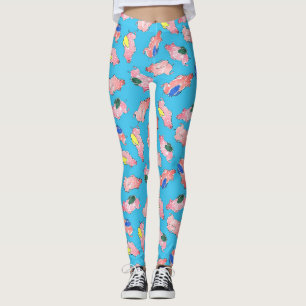 Leggings Polainas de los cerdos del vuelo
