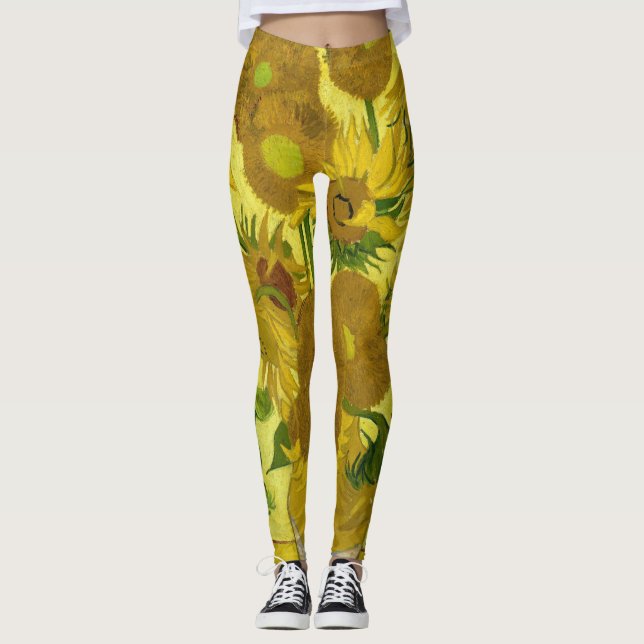 Leggings Polainas de los girasoles de la colección de Van (Anverso)