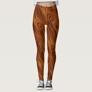 Leggings Polainas de madera oscuras del grano de las