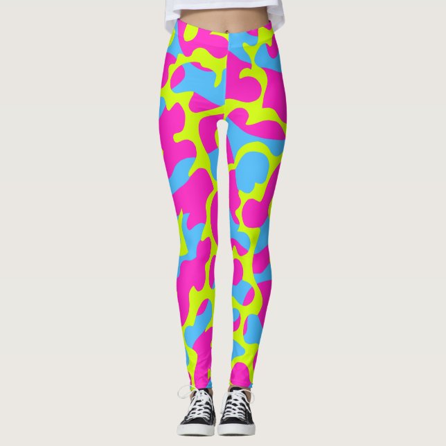 Leggings Polainas de neón de Camo (Anverso)