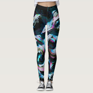 Leggings Polainas de neón del tsunami diseñadas por Hayde