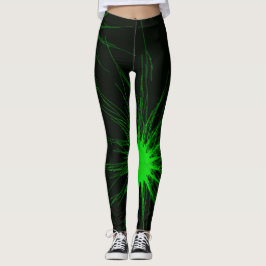 Leggings Polainas de neón negras y verdes