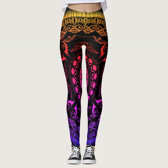 Leggings Polainas de Patern de la mandala (Anverso)