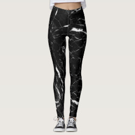Leggings Polainas de piedra de mármol blancos y negros