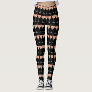 Leggings Polainas de Spandex de la copa de vino de Rosé