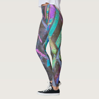 Leggings Polainas de Sunstone del enrejado del arco iris