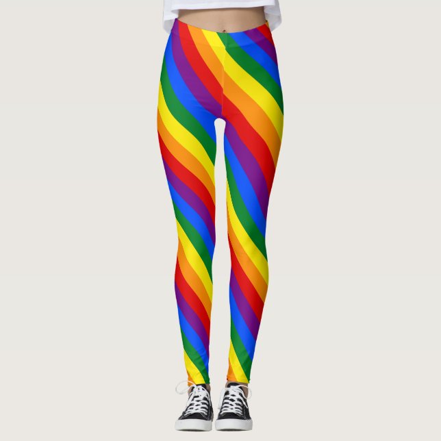 Leggings Polainas del arco iris de las mujeres (Anverso)