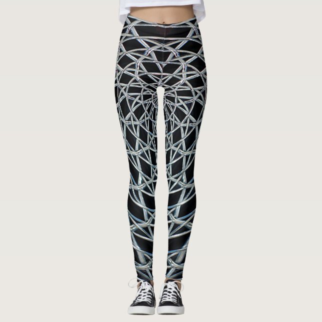 Leggings Polainas del arte abstracto con el modelo (Anverso)