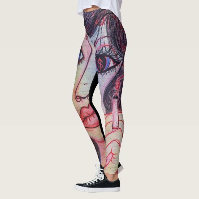 Leggings Polainas del arte de LuckyPen (Izquierda)