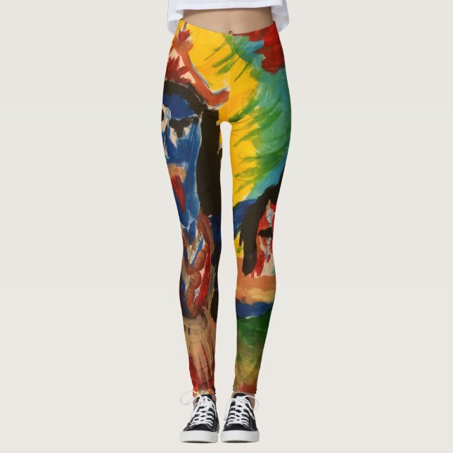 Leggings Polainas del arte de LuckyPen (Anverso)