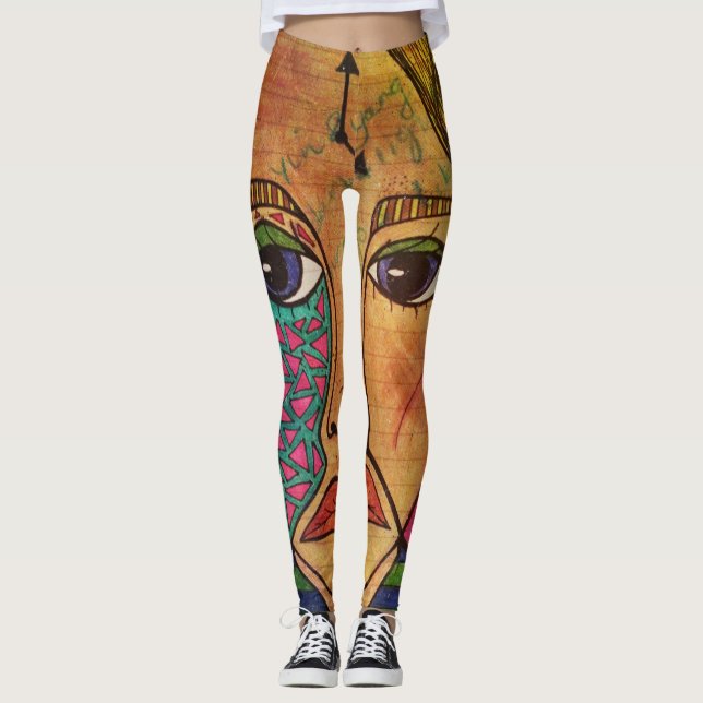 Leggings Polainas del arte de LuckyPen (Anverso)