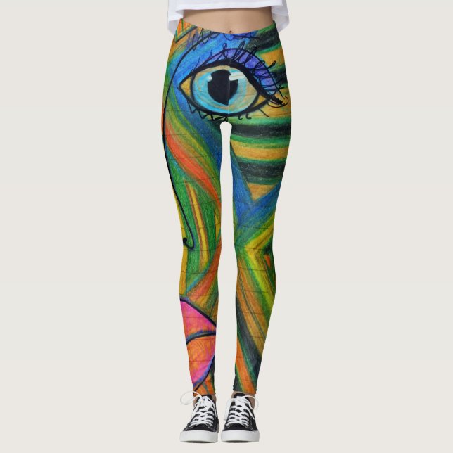 Leggings Polainas del arte de LuckyPen (Anverso)