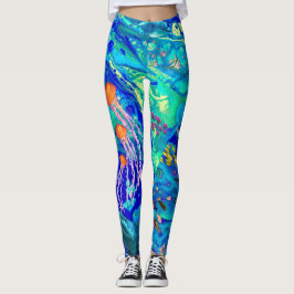 Leggings Polainas del arte del océano,