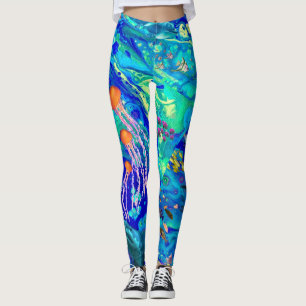Leggings Polainas del arte del océano,