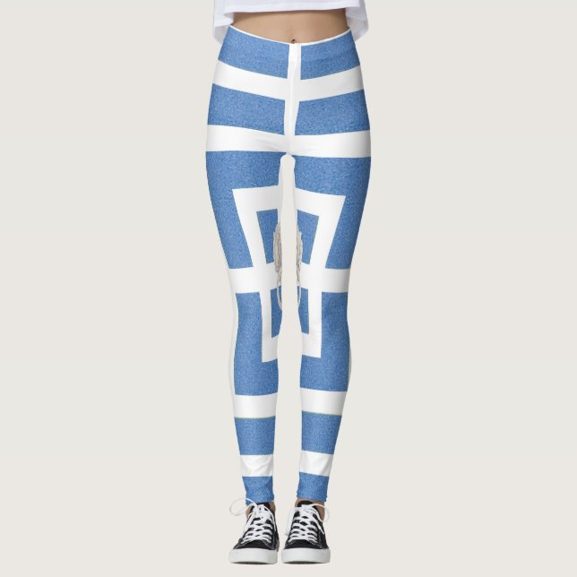 Leggings Polainas del azul del traste del león (Anverso)