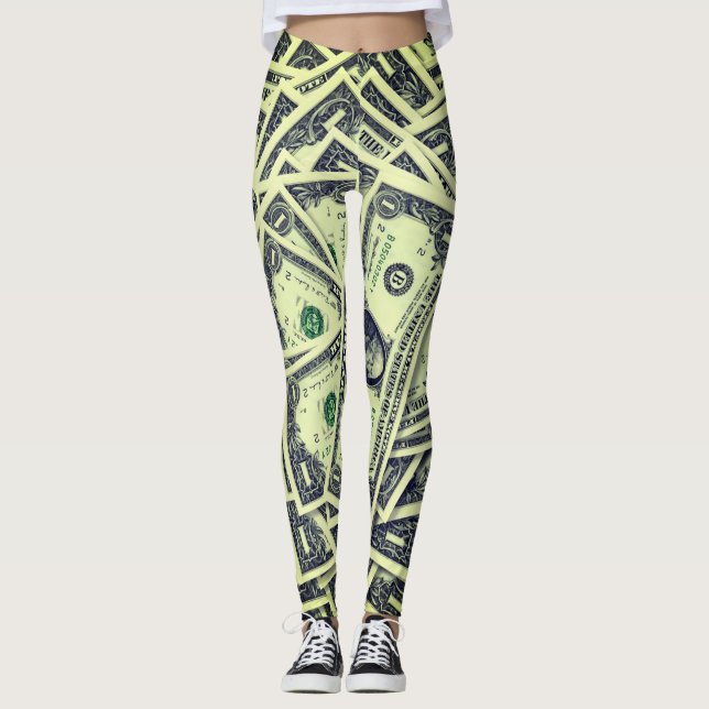 Leggings Polainas del billete de dólar (Anverso)