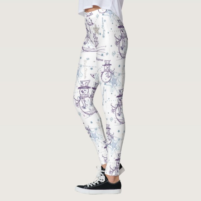 Leggings Polainas del bosquejo del muñeco de nieve del (Izquierda)