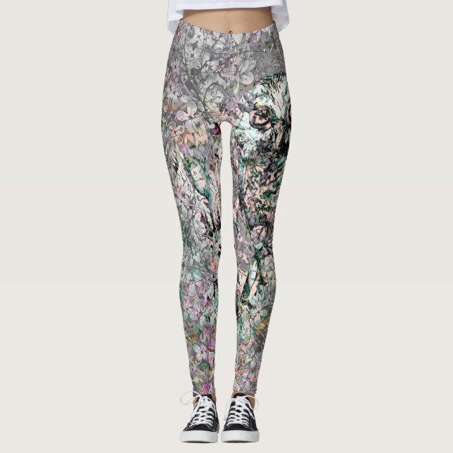 Leggings Polainas del búho de la primavera (Anverso)