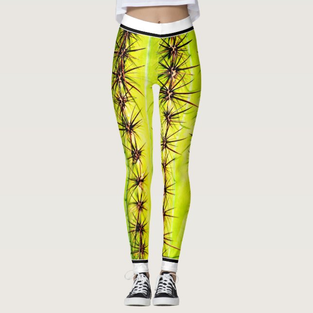 Leggings Polainas del cactus de las mujeres (Anverso)
