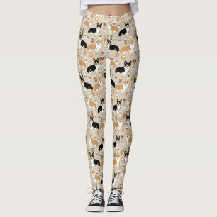 Leggings Polainas del café del Corgi - corgis de la rebeca