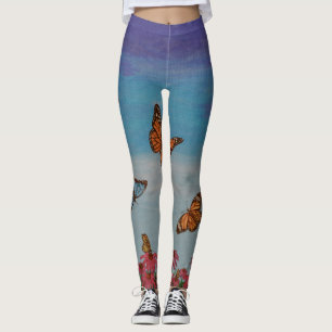 Leggings Polainas del campo de la mariposa