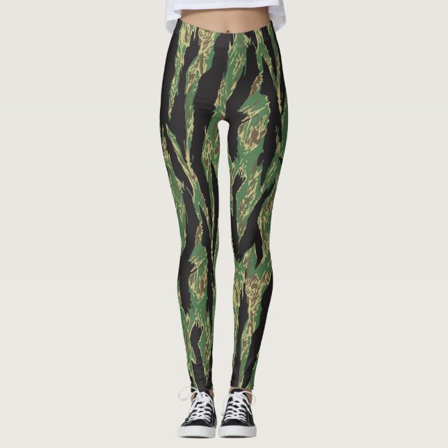 Leggings Polainas del camuflaje de la raya del tigre (Anverso)