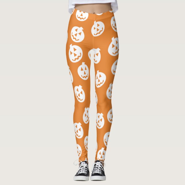 Leggings Polainas del confeti de Jack O'Lantern (Anverso)