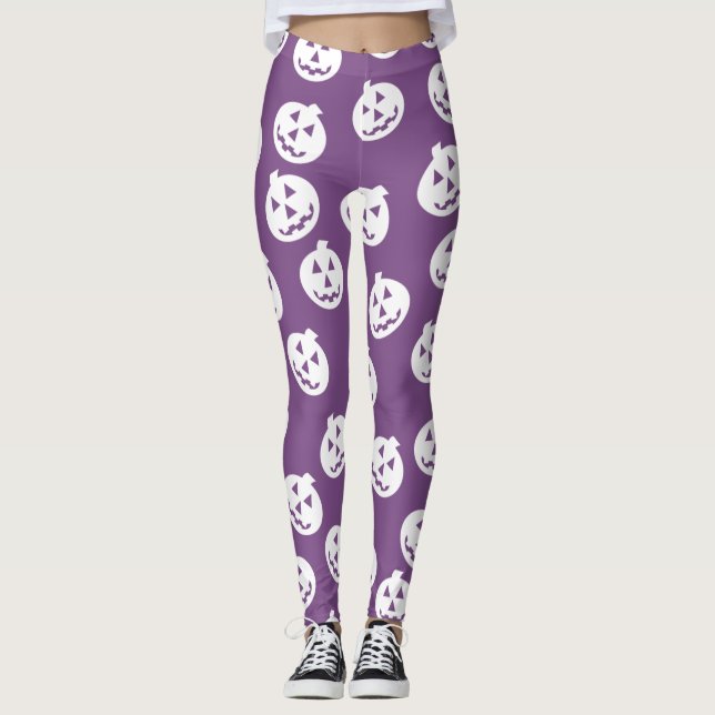 Leggings Polainas del confeti de Jack O'Lantern (Anverso)
