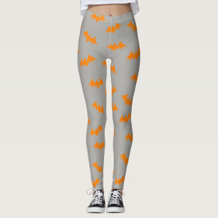 Leggings Polainas del confeti del palo anaranjadas/gris