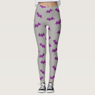 Leggings Polainas del confeti del palo púrpuras/gris