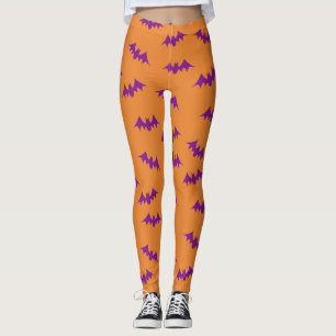 Leggings Polainas del confeti del palo púrpuras/naranja