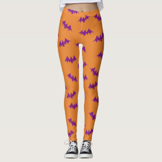 Leggings Polainas del confeti del palo púrpuras/naranja