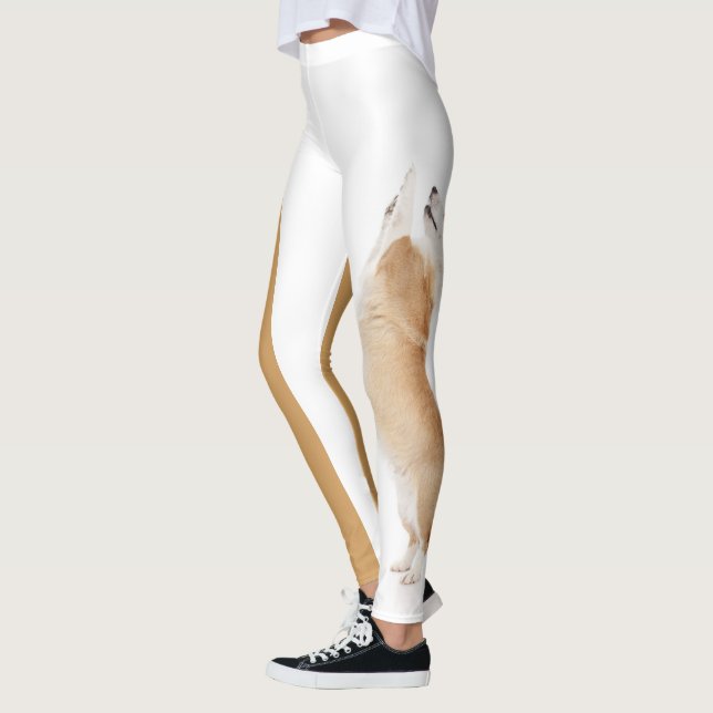 Leggings Polainas del Corgi--Invitaciones astutas (Izquierda)