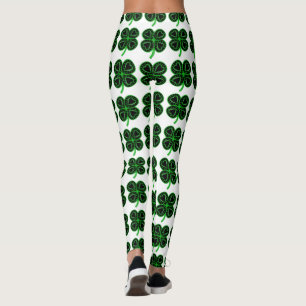 Leggings Polainas del día del trébol de St Patrick verde