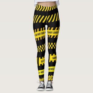 Leggings Polainas del diseño de la cinta de la precaución