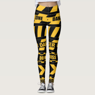 Leggings Polainas del diseño de la cinta de la precaución