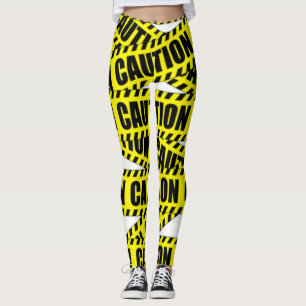 Leggings Polainas del diseño de la cinta de la precaución