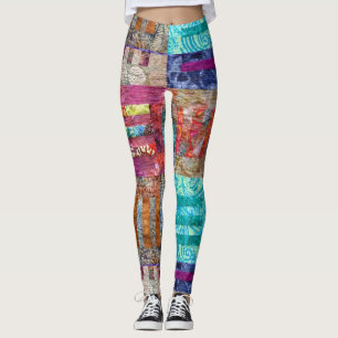 Leggings Polainas del diseño de los cuadrados del edredón
