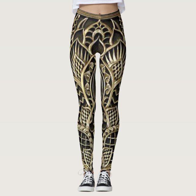 Leggings Polainas del diseño del art déco de las mujeres (Anverso)