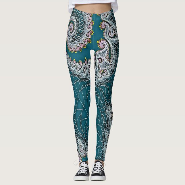 Leggings Polainas del diseño del fractal (Anverso)