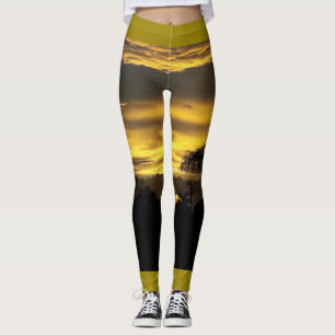 LEGGINGS POLAINAS DEL DISEÑO DEL SOL DE LA OSCURIDAD DE CH