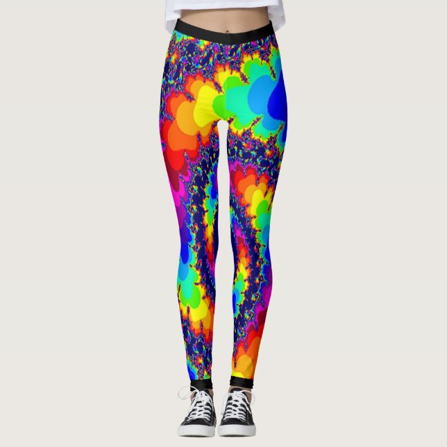Leggings Polainas del espiral del arco iris del viaje ácido (Anverso)