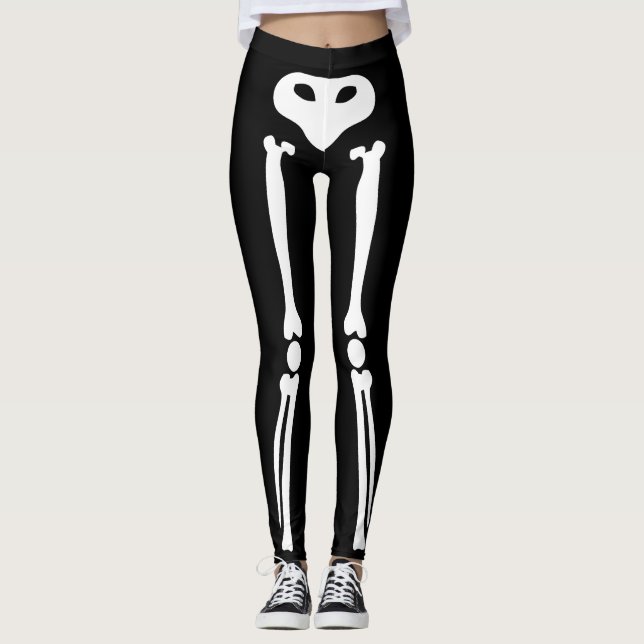 Leggings Polainas del esqueleto de Halloween (Anverso)