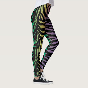 Leggings Polainas del estampado de animales de la cebra de